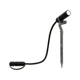 Spot LED de jardin noir en métal avec piquet et câble étanche pour éclairage extérieur