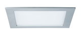 Square LED recessed spotlight in silver aluminum with white diffuser for modern lighting solutions