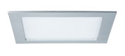 Square LED recessed spotlight in silver aluminum with white diffuser for modern lighting solutions