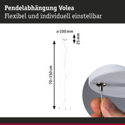 Weiße Pendelabhängung Volea aus Metall, flexibel und individuell einstellbar für LED-Leuchten