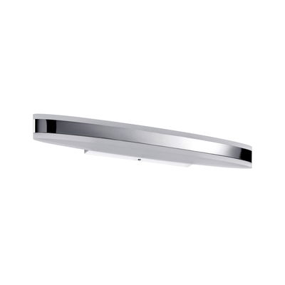 Slanke LED-plafondlamp van wit kunststof met chromen rand voor moderne verlichting