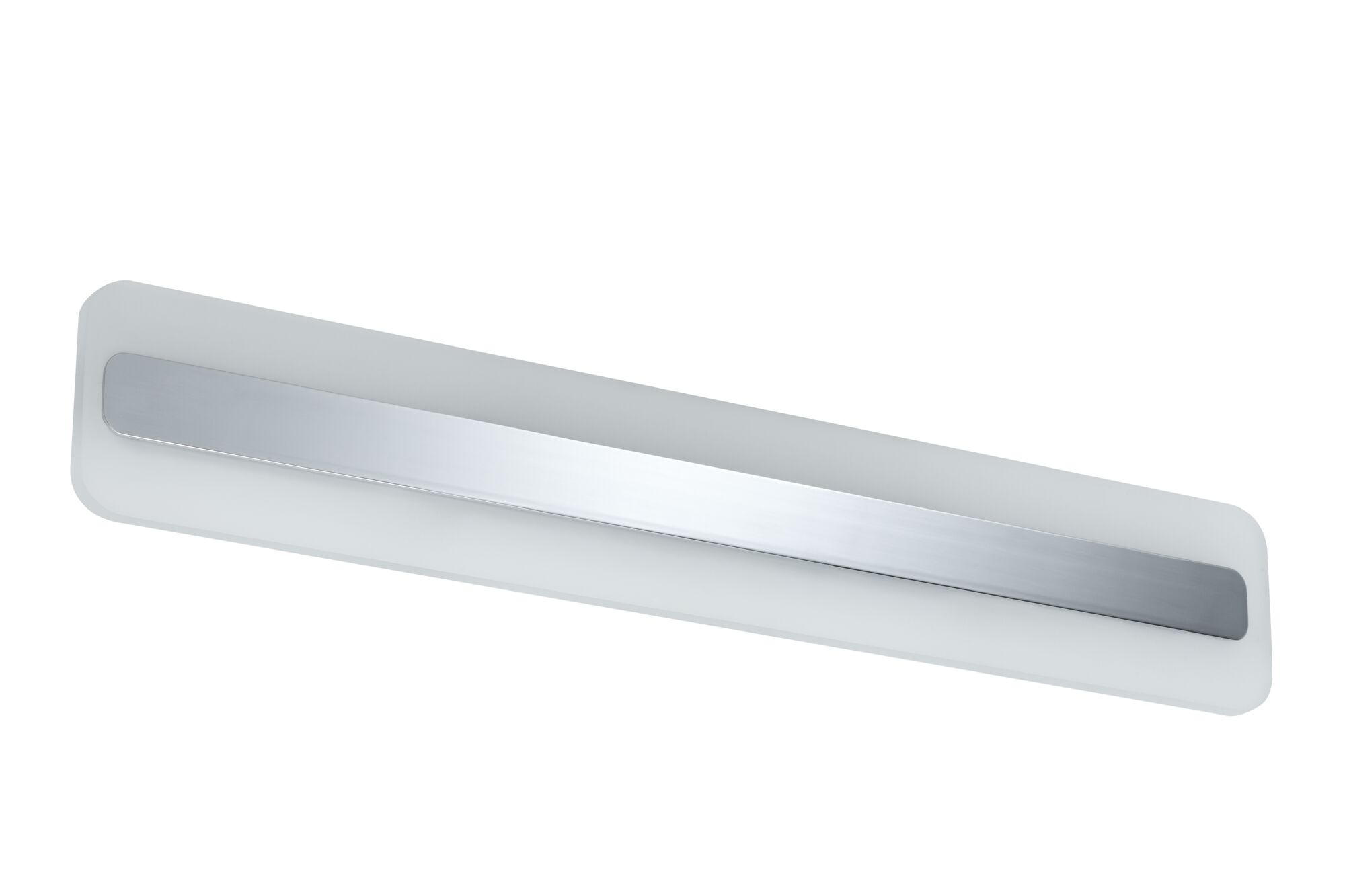 Moderner LED-Wandleuchter aus Aluminium in Silber mit weißem Diffusor für Wohnräume