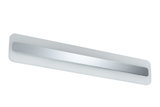 Moderner LED-Wandleuchter aus Aluminium in Silber mit weißem Diffusor für Wohnräume
