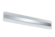 Moderner LED-Wandleuchter aus Aluminium in Silber mit weißem Diffusor für Wohnräume
