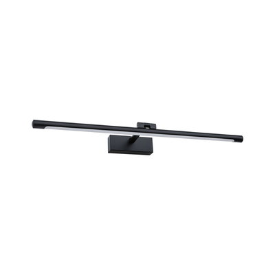 Black metal LED picture light with long bar for modern wall lighting and art illumination
