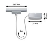 Zilveren LED-licht 165 mm breed met 1 m kabel en 75x30 mm aansluiting voor verlichtingssystemen