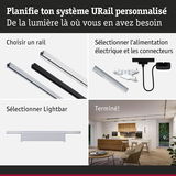 Guide pour planifier un système URail avec choix de rails, alimentation électrique et Lightbar pour éclairage intérieur