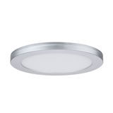 Rundes LED-Deckenpanel aus silbernem Aluminium mit weißem Diffusor für moderne Raumbeleuchtung