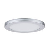 Round LED ceiling panel in silver aluminum with white diffuser for modern room lighting