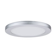 Rundes LED-Deckenpanel aus silbernem Aluminium mit weißem Diffusor für moderne Raumbeleuchtung