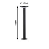 Black metal support pole 60 cm high with 159 mm diameter for lighting or furniture mounting