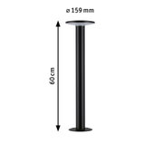 Black metal support pole 60 cm high with 159 mm diameter for lighting or furniture mounting