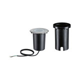 Spot encastré rond au sol en acier inoxydable et plastique noir avec câble pour éclairage extérieur