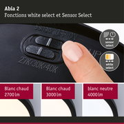 Panneau LED Abia 2 White Select Détecteur de mouvement crépusculaire (HF) rond 400mm 16W 1400lm 2700 - 4000K Noir