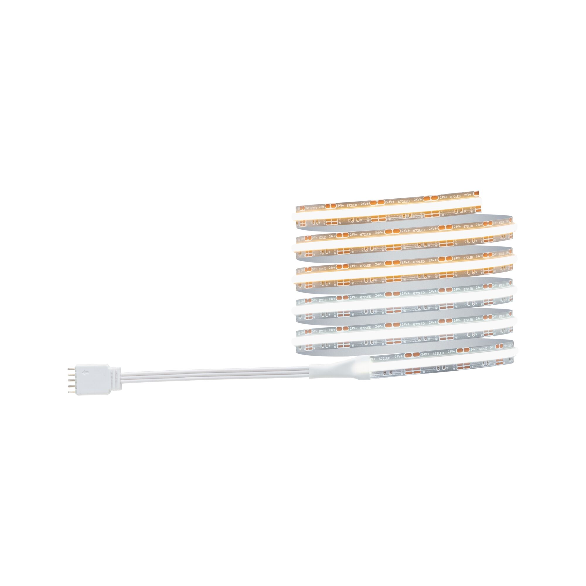Bande LED flexible avec câble blanc et connecteur 4 broches pour solutions d'éclairage modernes