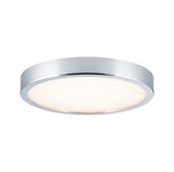 Plafonnier rond en chrome avec diffuseur blanc pour éclairage LED moderne