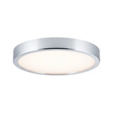Runde Deckenleuchte aus Chrom mit weißem Diffusor für modernes LED Raumlicht