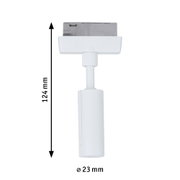 Weißer LED-Strahler aus Metall mit 124 mm Länge und 23 mm Durchmesser für Schienensysteme