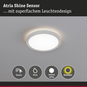 Atria Shine Sensor Deckenleuchte in Weiß mit IP44 Schutz und neutralweißem Licht mit Backlight