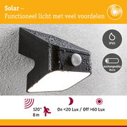 Zwarte solar buitenlamp van kunststof met bewegingssensor en IP65 waterdichtheid