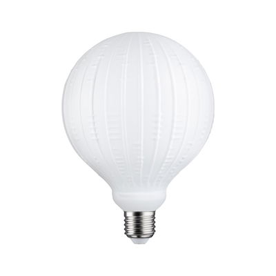 Witte LED-lamp met gestructureerd glas en E27-fitting voor energiezuinige verlichting
