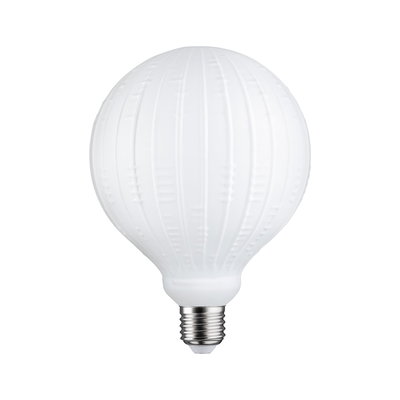 Weiße LED-Lampe mit strukturiertem Glas und E27-Fassung für energiesparende Beleuchtung