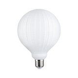 Weiße LED-Lampe mit strukturiertem Glas und E27-Fassung für energiesparende Beleuchtung