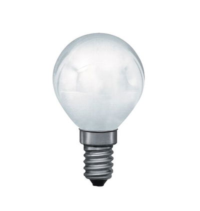 Petite ampoule ronde avec verre dépoli et base métallique, éclairage LED économique.