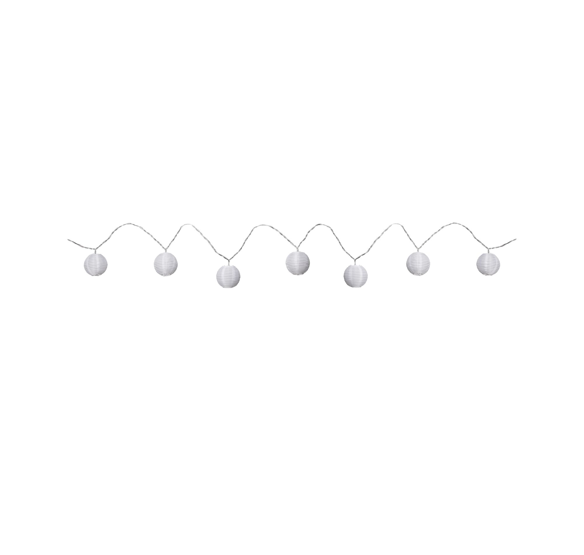 Guirlande LED blanche avec lanternes en papier rondes pour décoration d'intérieur et d'extérieur