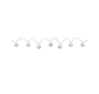 Witte LED-lichtslinger met ronde papieren lampionnen voor sfeervolle binnen- en buitendecoratie
