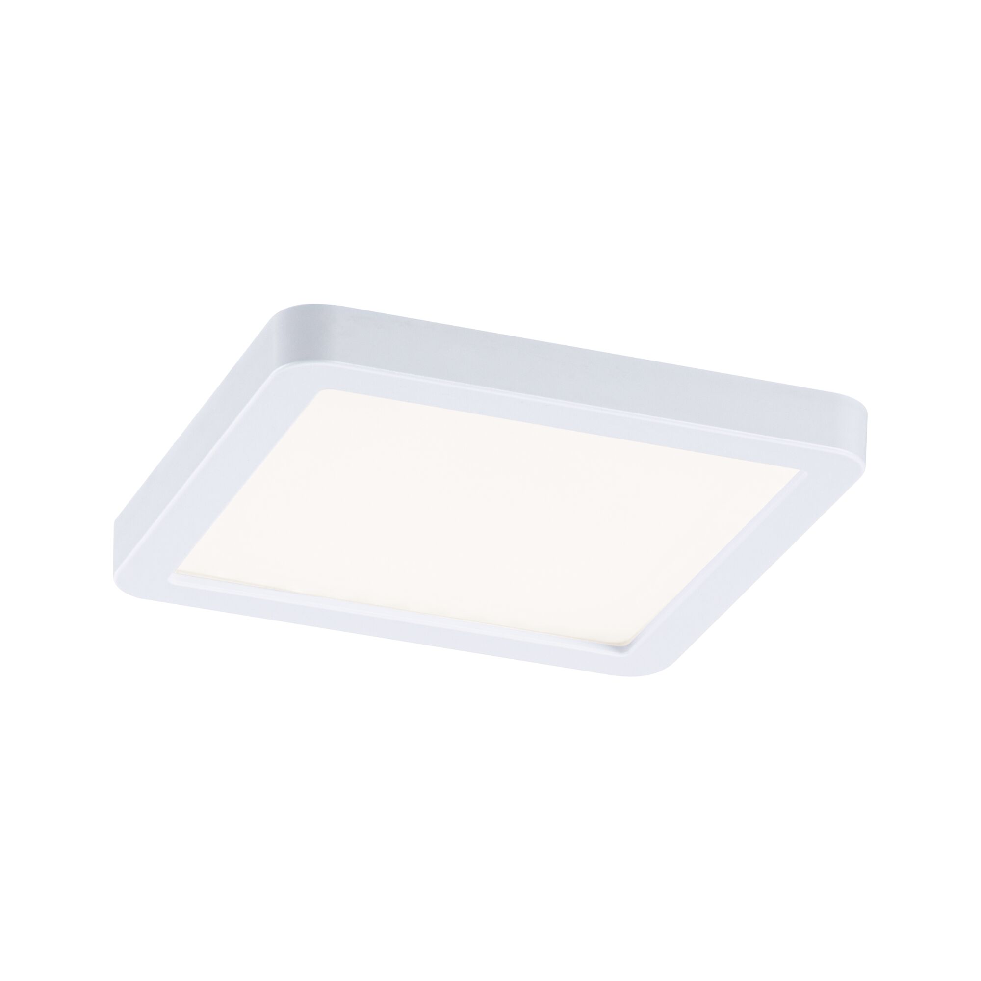 Square white LED ceiling light made of plastic with energy-saving illumination