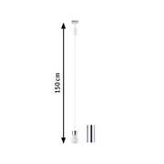 Weißes Pendelkabel mit 150 cm Länge und verchromter Fassung für LED-Leuchten, Beleuchtung Zubehör