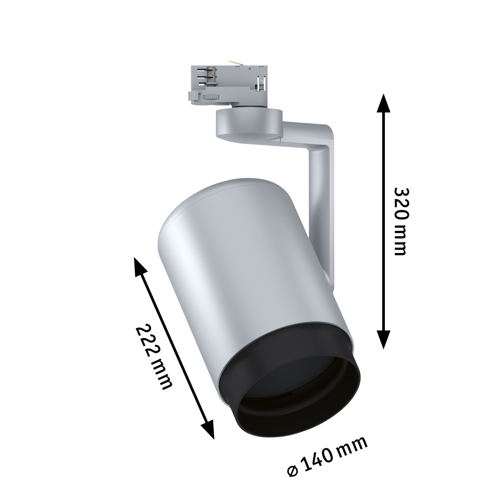 ProRail3 Skinnespot Asthene E27 max. 50W dæmpbar 230V Krom