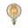 1879 230 V Filament LED Globe G125 E27 170lm 2,7W 1700K Gold Round LED bulb with amber glass and visible filaments for decorative lighting and warm ambiance