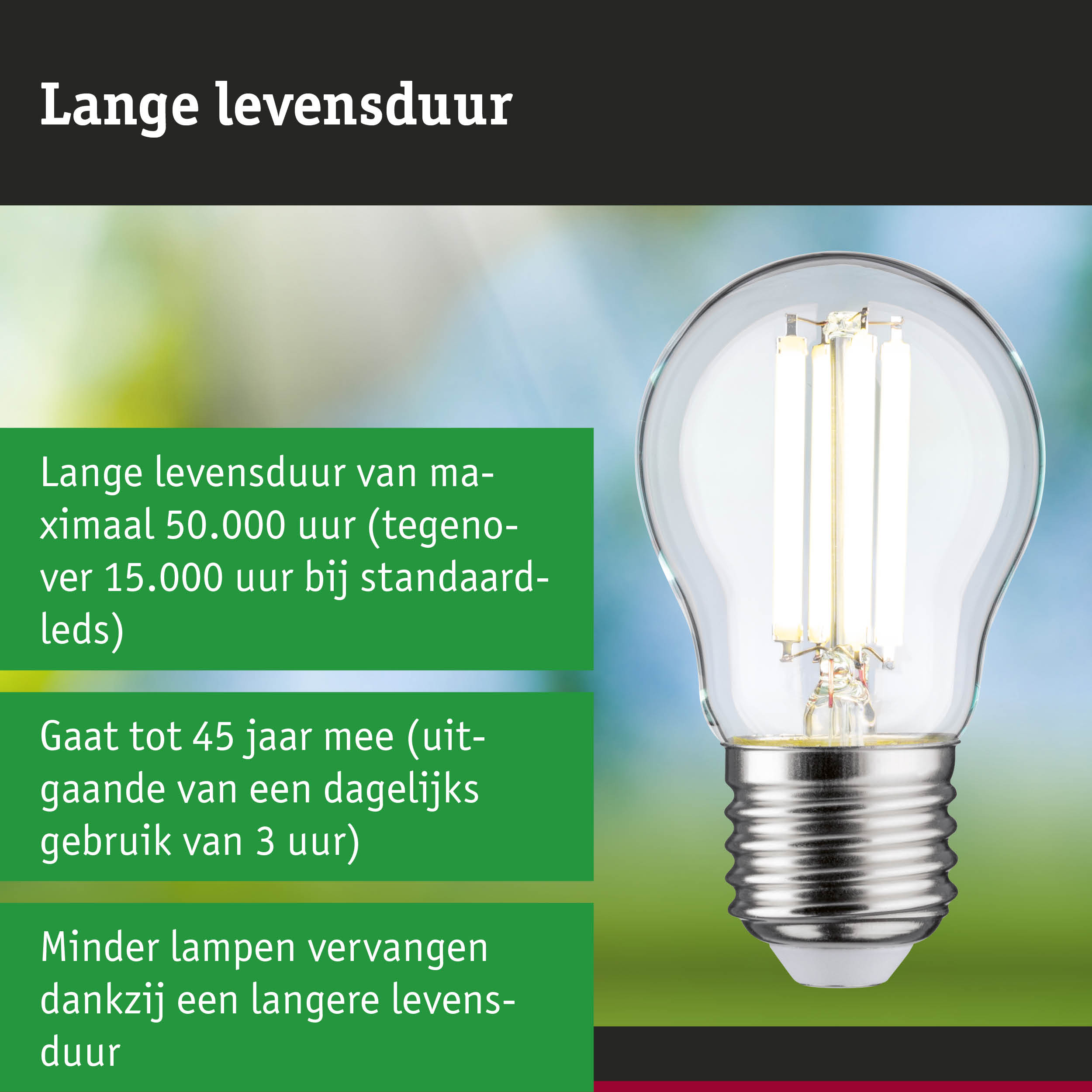 LED-lamp in hand met lange levensduur en energiezuinige duurzame verlichting
