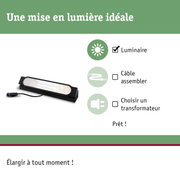Luminaire LED noir avec câble pour solutions d'éclairage intérieur flexibles et design moderne
