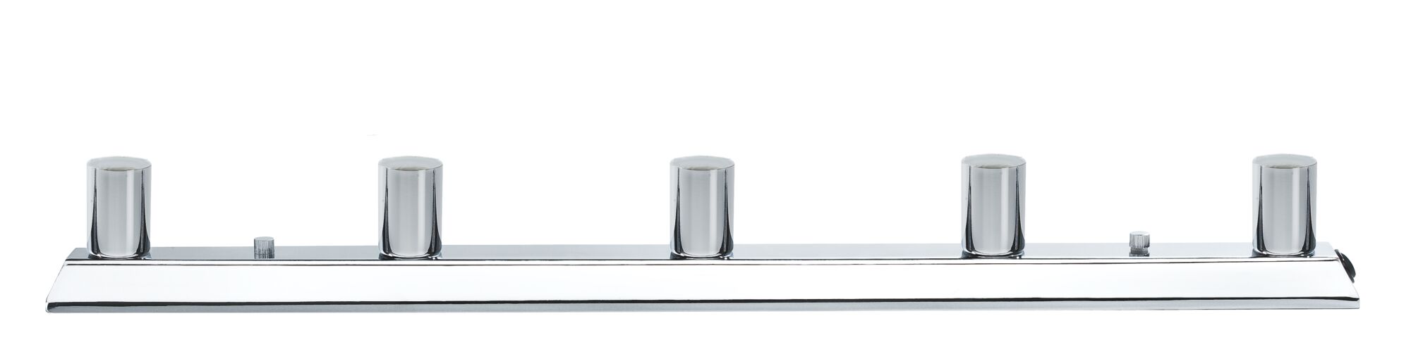 Chroomkleurige LED-plafondlamp met vijf cilindervormige koppen voor moderne binnenverlichting