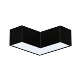 Schwarze LED-Deckenleuchte in V-Form mit weißem Diffusor aus Kunststoff für moderne Raumbeleuchtung