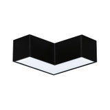 Sort V-formet LED-loftlampe med hvid plast diffuser til moderne rumbelysning