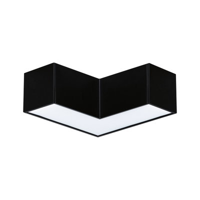 Sort V-formet LED-loftlampe med hvid plast diffuser til moderne rumbelysning