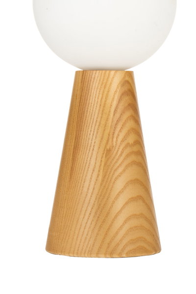 Modern lamp base made of light wood with natural grain for stylish home lighting design