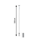 Câble blanc avec support chromé de 150 cm pour éclairage LED
