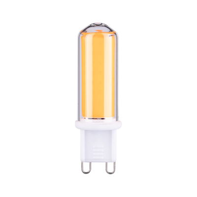 G9 base LED bulb with warm white light and clear glass for energy-efficient lighting solutions