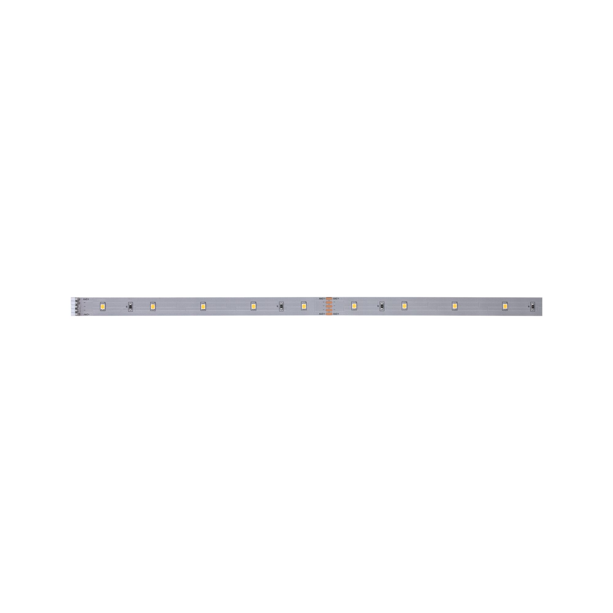 Long silver LED strip with warm white LEDs for versatile lighting applications