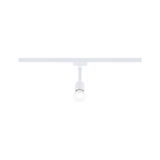 Modern white metal LED spotlight on track system for flexible room lighting