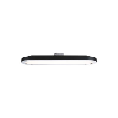 Black LED ceiling light with white plastic diffuser for modern interior lighting