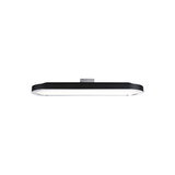 Black LED ceiling light with white plastic diffuser for modern interior lighting