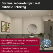 Sormus inbouwlampen met subtiele lichtring, IP65 bescherming geschikt voor badkamer en buiten