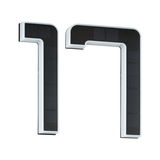 Two white LED wall lights with black solar panels for energy-saving outdoor lighting