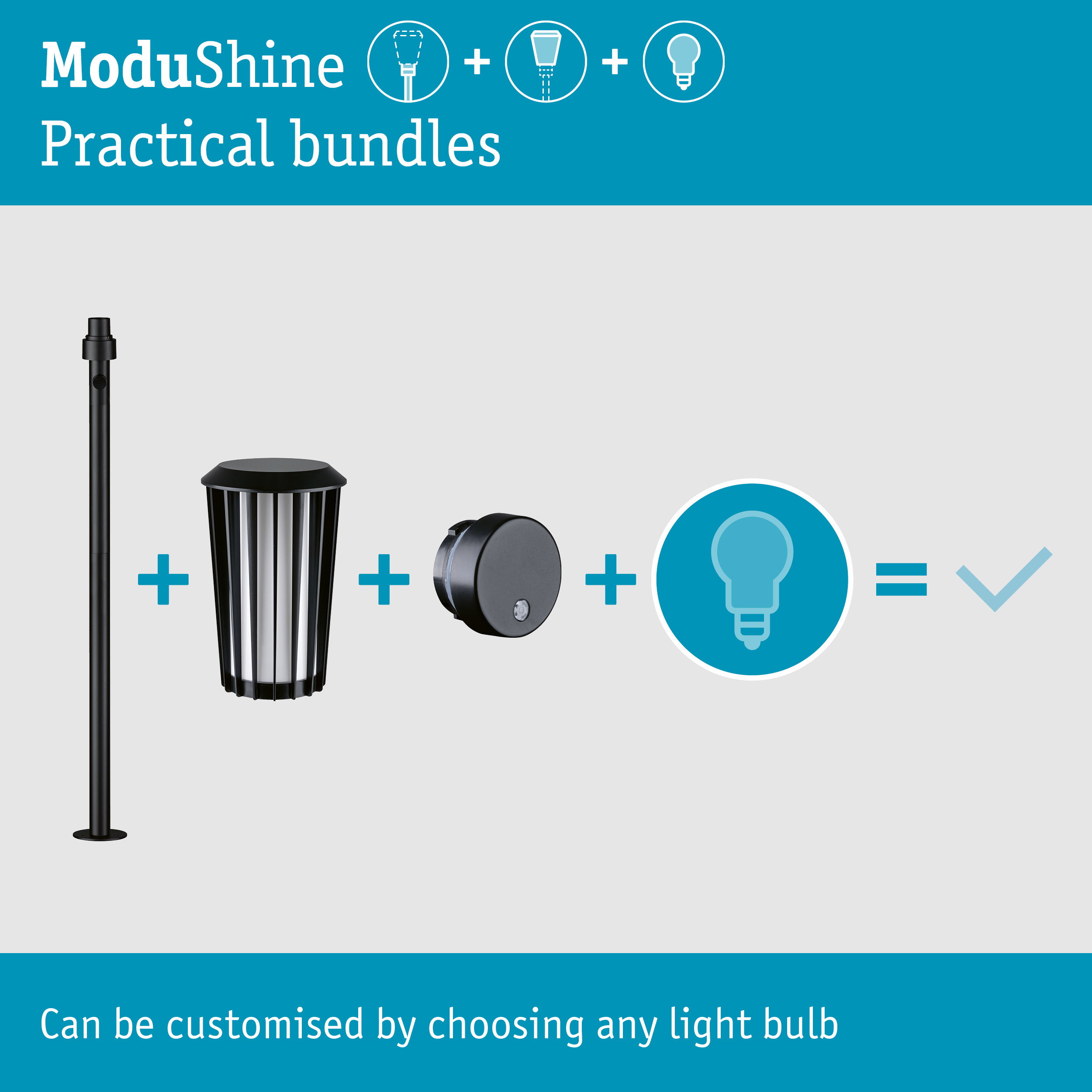 Set ModuShine Bollard Trivana medium with sensor Anthracite